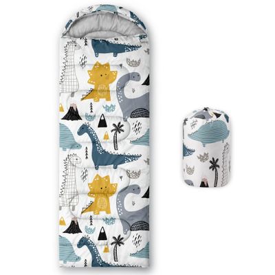 CVHOUSE Kawaii Dinosaur Camping Sleeping Bags,3 Season Warm & Cool Weather,Lightweight,Waterproof Sleeping Bags for Adults & Kids,Traveling,and Outdoors,Camping Gear Equipment,31x90inch