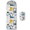 CVHOUSE Kawaii Dinosaur Camping Sleeping Bags,3 Season Warm & Cool Weather,Lightweight,Waterproof Sleeping Bags for Adults & Kids,Traveling,and Outdoors,Camping Gear Equipment,31x90inch view 1