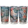 Hyturtle Personalized Gifts For Chicken Lover - Rooster Prints Custom Name Stainless Steel Tumbler 20oz With Lid - Idea Farm Animals Lover Gifts For Women, Girl, Kids On Birthday, Christmas view 1