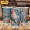 Hyturtle Personalized Gifts For Chicken Lover - Rooster Prints Custom Name Stainless Steel Tumbler 20oz With Lid - Idea Farm Animals Lover Gifts For Women, Girl, Kids On Birthday, Christmas view 2