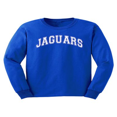 Fashion Greek TCTG School Mascot T-Shirt Jaguars Blue/White Medium Long Sleeve
