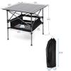 Outdoor Folding Table with Carrying Bag, Folding Camping Table, Lightweight Aluminum Roll-up Square Table for Indoor, Outdoor, Camping, Backyard, BBQ, Party, Patio, Beach, Picnic, Black view 2
