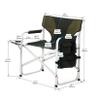 2 Pack Camping Chair, Padded Folding Outdoor Chair with Side Table and Storage Pockets, Lightweight Oversized Directors Chair Fishing Chair for Picnics, BBQ, Beach, Backyard, Party, Patio, Lawn, Green view 2