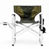 2 Pack Camping Chair, Padded Folding Outdoor Chair with Side Table and Storage Pockets, Lightweight Oversized Directors Chair Fishing Chair for Picnics, BBQ, Beach, Backyard, Party, Patio, Lawn, Green view 4