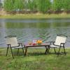 Bituman 3-Piece Outdoor Folding Camping Table and Two Camping Chairs, Lightweight Aluminum Roll-up Rectangular Folding Table for Indoor, Outdoor Camping, Picnics, Beach,Backyard, BBQ, Party, Patio view 1