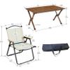 Bituman 3-Piece Outdoor Folding Camping Table and Two Camping Chairs, Lightweight Aluminum Roll-up Rectangular Folding Table for Indoor, Outdoor Camping, Picnics, Beach,Backyard, BBQ, Party, Patio view 2