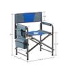 2 Pack Camping Chair, Padded Folding Outdoor Chair with Storage Pockets, Lightweight Oversized Directors Chair Fishing Chair for Picnics, BBQ, Beach, Backyard, Party, Patio, Lawn, Blue view 2