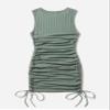 QONIA Women's Dresses Ruched Drawstring Side Bodycon Dress Dress for Women (Color : Mint Green, Size : X-Large) view 2
