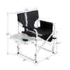 2 Pack Camping Chair, Padded Folding Outdoor Chair with Side Table and Storage Pockets, Lightweight Oversized Directors Chair Fishing Chair for Picnics, BBQ, Beach, Backyard, Party, Patio, Lawn, Black view 2