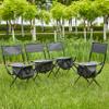 4 Pack Camping Chair, Padded Folding Outdoor Chair with Storage Bag, Lightweight Directors Chair Portable Fishing Chair for Picnics, BBQ, Beach, Backyard, Party, Patio, Lawn, Grey view 1
