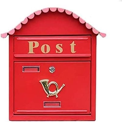 JYDQM Suggestion Box Mailbox Complaint Suggestion Box Security Lockbox Steel Post Box for Outside Anti Rust Mailbox European Garden Decoration Letterbox Parcel Box Drop Box (Color : Red)