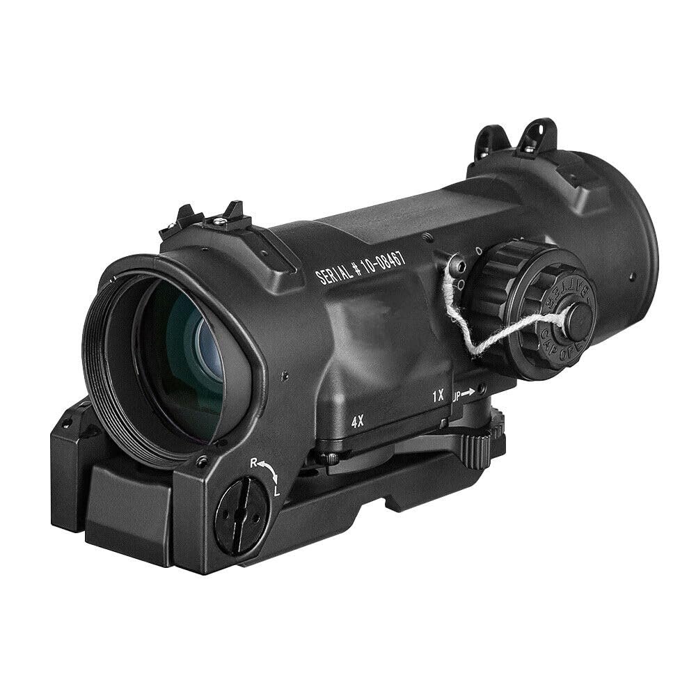 ZTFSETD Tactical 1x-4x Fixed Dual Purpose Scope Red Illuminated Red Dot Sight