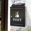 JYDQM Suggestion Box Mailbox Complaint Suggestion Box Waterproof Mailbox Wall-Mount Letterboxes Elegant Die Cast Classic Design Black Post Box Mailbox view 2