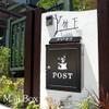JYDQM Suggestion Box Mailbox Complaint Suggestion Box Waterproof Mailbox Wall-Mount Letterboxes Elegant Die Cast Classic Design Black Post Box Mailbox view 4