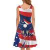 Qznuberone Amercian Flag 4th of July Dress for Women Summer Sleeveless Eagle Red White and Blue Sundress (Amercian Flag Eagle,S) view 3