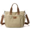 Women's Canvas Tote Bag Lightweight Work Handbag Travel Crossbody Purse with Water Bottle Pocket view 1