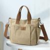 Women's Canvas Tote Bag Lightweight Work Handbag Travel Crossbody Purse with Water Bottle Pocket view 4
