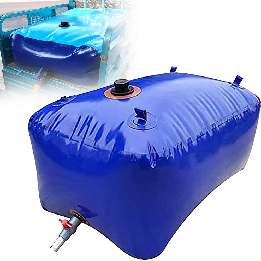 DEHIWI Emergency Water Storage Bladder,Collapsible Portable PVC Water Container,Drought-Resistant Water Bag with Faucet,Used for Building,Fire Transport Emergency Water Storage,1500L