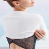 Daydance V-Neck White Knit Women Dance Sweaters Cropped Ballet Shrug for Leotards, Long Sleeve view 2