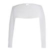 Daydance V-Neck White Knit Women Dance Sweaters Cropped Ballet Shrug for Leotards, Long Sleeve view 4