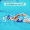 KUYYFDS Ear Guard, Kids Ear Plugs for Swimming, Kids Swimming Headband 4Pcs Waterproof Swim Ear Band Elastic Hair Band Ear Protection Band for Swimming Surfing Blue view 4