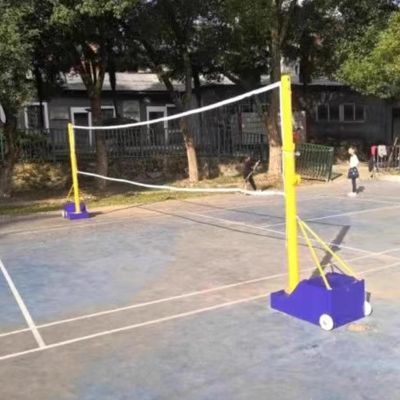 ZAQYCM Kids Adults Volleyball Net Outdoor Adjustable Height 5-7 Foot, Heavy Duty Badminton Combo Set for Backyards with Nylon Nets, Metal Poles and Rolling Base
