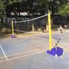 ZAQYCM Kids Adults Volleyball Net Outdoor Adjustable Height 5-7 Foot, Heavy Duty Badminton Combo Set for Backyards with Nylon Nets, Metal Poles and Rolling Base view 1
