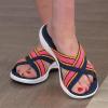 2023 Casual Women Breathable Comfy Slippers, Low Wedge Comfy Soft Summer Slippers Sandals (Blue,40) view 4
