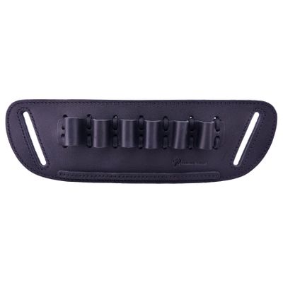Real Leather Cartridge Loop Holder Belt Slide Ammo Bullet Loops for .38/.357/.45 /.308 /12GA/16GA/20GA/Caliber (20 Gauge, Black)
