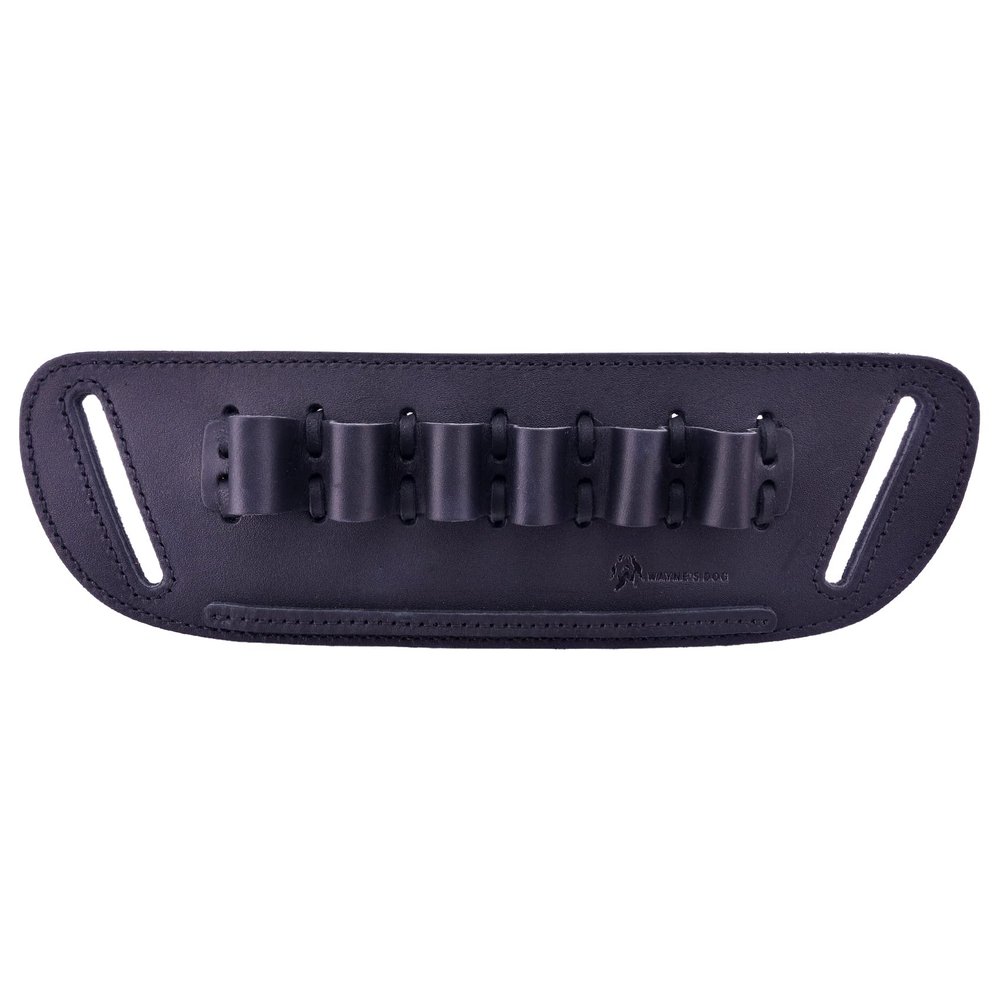 Real Leather Cartridge Loop Holder Belt Slide Ammo Bullet Loops for .38/.357/.45 /.308 /12GA/16GA/20GA/Caliber (20 Gauge, Black)