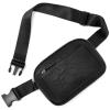 Walbest Belt Bag for Women Men Crossbody, Fanny Pack Chest Bag Small for Running, Adjustable Shoulder Strap Faux Leather Waist Packs with Buckle for Hiking Running Workout Travelling Cycling Black view 1
