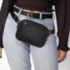 Walbest Belt Bag for Women Men Crossbody, Fanny Pack Chest Bag Small for Running, Adjustable Shoulder Strap Faux Leather Waist Packs with Buckle for Hiking Running Workout Travelling Cycling Black view 2