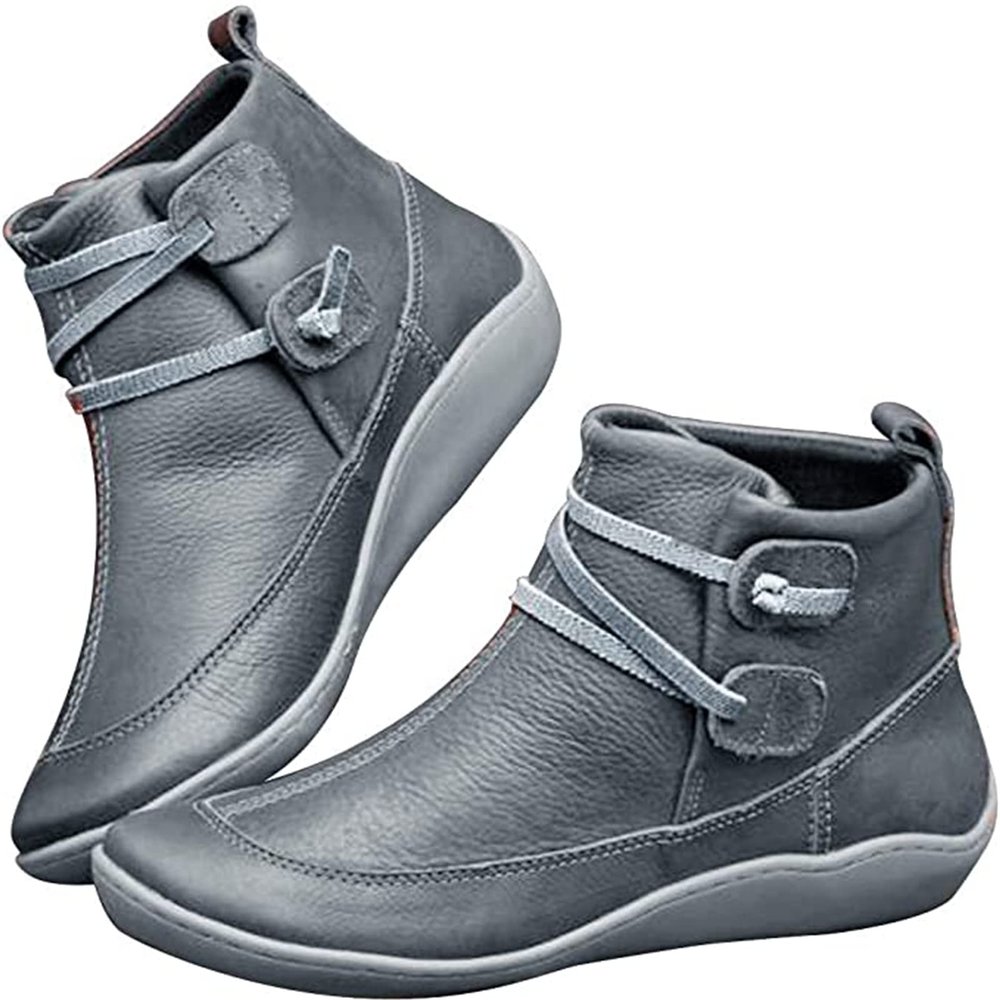 Ladmiple Womens Cowboy Boots Brown Leather Women Cowgirl Cowboy Western Ankle Boots Round Toe Short Booties Fashion Classic Retro Casual High Top Combat Walking Shoes