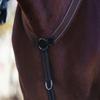 Exion Horse Elastic Breastplate Soft Padded with Running Attachment- Grey Elastic with White Lines | English Leather Elastic Breastplate for Horses | Oak Brown view 2