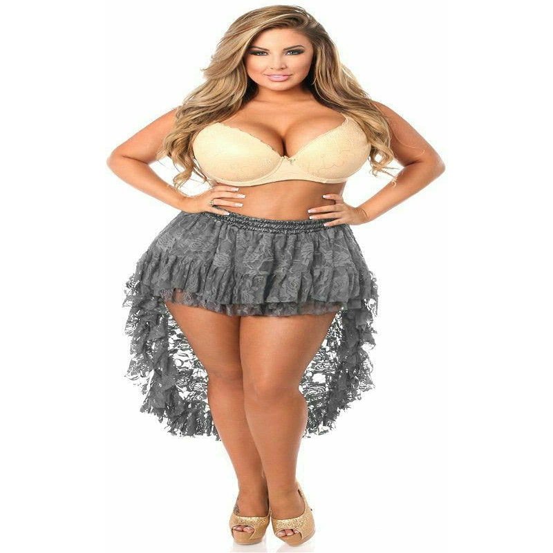 Dark Grey Lace High Low Skirt (OneSize)