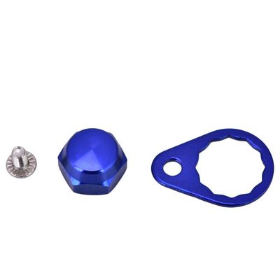 4 Colors Optional Fishing Reel Left Right Handle Locking Plate Screw Nut DIY Accessory (Blue Left Hand)