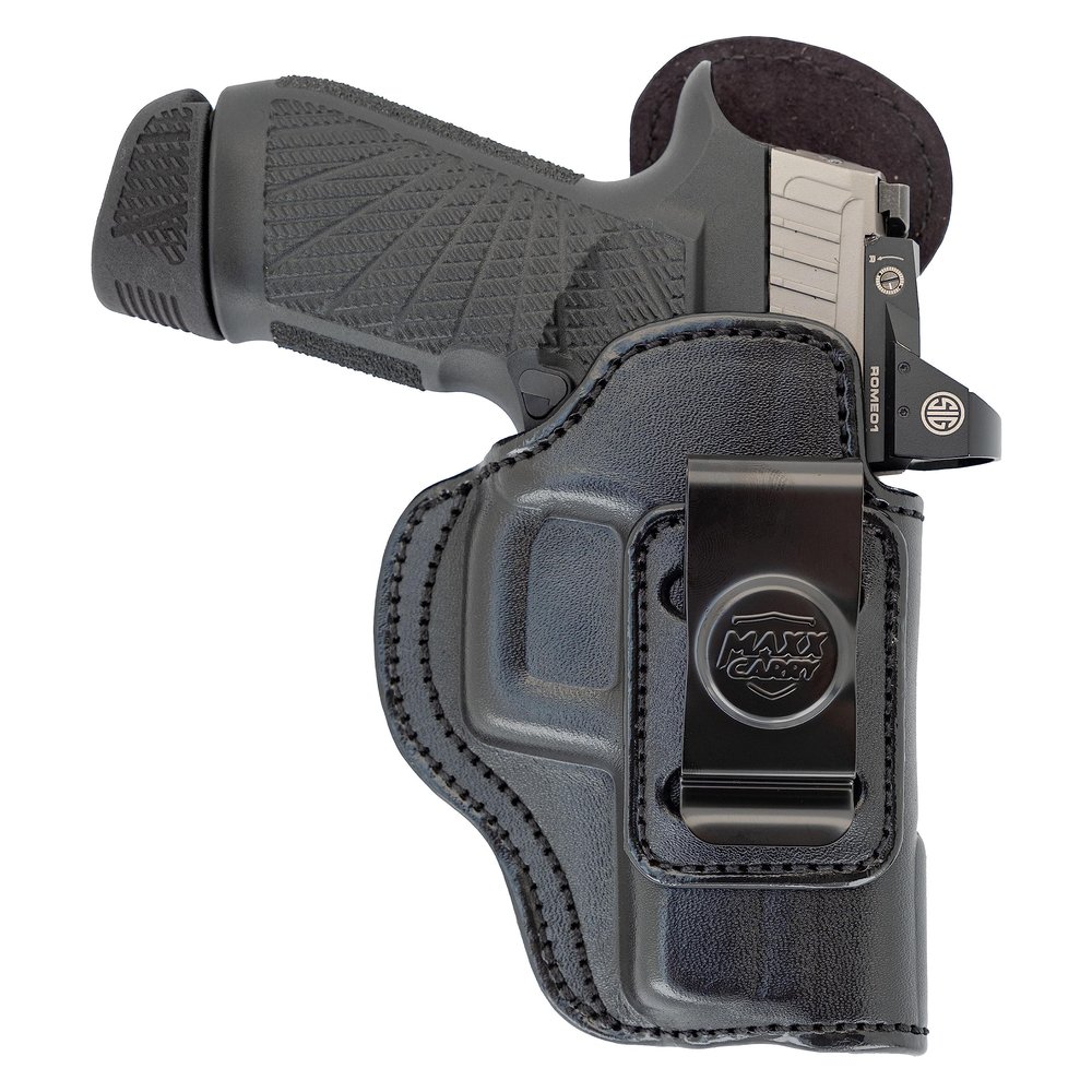 Maxx Carry IWB Inside The Waistband Leather Holster, Optic Ready, for SIG P320 RXP XCOMPACT Compatible with Most Red Dot Sight Optics