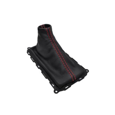 Genuine Real Leather Gear Shift Boot For 2010 2011 2012 2013 2014 Ford Mustang GT V8 V6 Manual Transmission (Red Stitch)