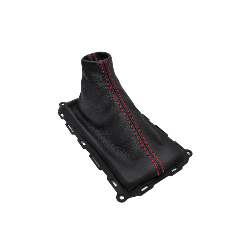 Genuine Real Leather Gear Shift Boot For 2010 2011 2012 2013 2014 Ford Mustang GT V8 V6 Manual Transmission (Red Stitch)