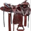 Western Horse Saddle TACK Headstall REINS Breastplate Hand Carved Cowhide Leather Pleasure Trail Endurance Riding Set ME-WLS-125 (12" Seat) view 2