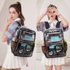 KIDNUO Clear Backpack for Girls,Clear Bookbag Heavy Duty Transparent Backpacks for Stadium Events, See Through Back Pack for Kindergarten Elementary Middle High School (Black) view 2