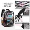 KIDNUO Clear Backpack for Girls,Clear Bookbag Heavy Duty Transparent Backpacks for Stadium Events, See Through Back Pack for Kindergarten Elementary Middle High School (Black) view 4