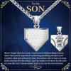 Sentimental Home Plate Baseball Gift with Box | To My Son Necklace From Mom Dad Parent Stainless Steel American Flag Scripture Birthday Christmas Gift for Men Silver Bible Verse Philippians 4:13 view 1