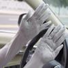 Flush of Dawn Summer Women Long Sleeve Driving Goves Lace Sun UV Protection Sleeves Driving Arm Sleeve Outdoor Sunscreen Gloves (Gray Bowknot) view 4