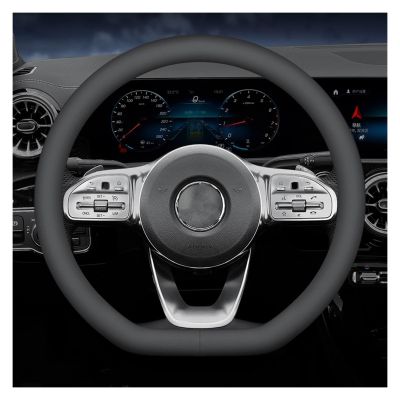 FUERU Car Steering Wheel Cover Set Car Steering Wheel D-Type Genuine Leather Breathable Sweat-Absorbing Fashion Car Interior Creative (Color : 3#)