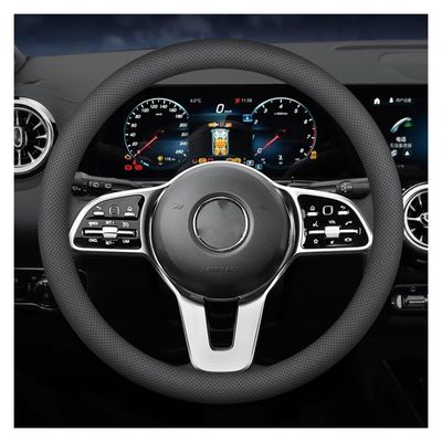 FUERU Car Steering Wheel Cover Set Universal Car Steering Wheel Genuine Leather Grip Comfortable Fashion Car Interior Gifts (Color : 1#)