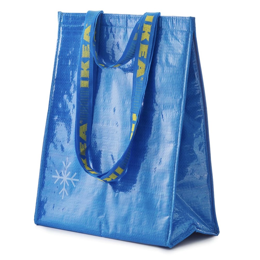 BFSEALS Cooler Bag Insulated more 1 Carrier Bag, 1 pcs. Economic and Elegant Design, Blue IK Frakta, 15 x 15 x 7 in. Collapsible, Reusable, Durable, Perfect for outdoor activities..