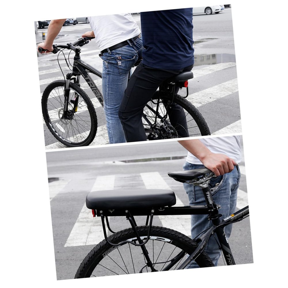 BESPORTBLE Mountain Bike Rear Seat Cushion Comfortable Non-Slip Black Sponge Cover for Adults and Cycling Accessory for Enhanced Support and Comfort