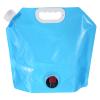 PATIKIL 1.3 Gallon Collapsible Water Container Bag with Spigot, PE Storage Jug Folding Water Bag for Camping, Hiking, Emergency Water Storage, Blue view 1