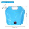PATIKIL 1.3 Gallon Collapsible Water Container Bag with Spigot, PE Storage Jug Folding Water Bag for Camping, Hiking, Emergency Water Storage, Blue view 2